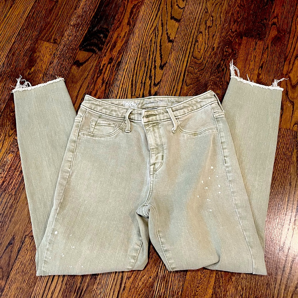 Mossimo green denim high rise crop jeggings
